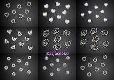 Streudeko Ringe Blumen Herzen gold silber Hochzeit Deko Streuteile Scrapbooking 