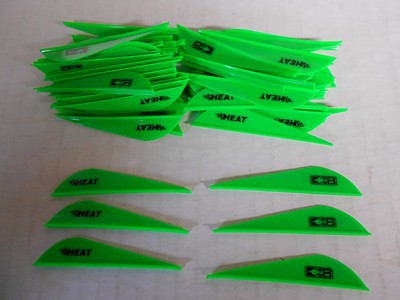 100 Bohning 2.5'' HEAT Vanes! Neon Green Target 3D Hunting Arrow Accessory