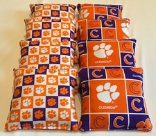 8 CORNHOLE BEAN BAGS CLEMSON TIGERS TAILGATE CORN HOLE BAG TOSS GAME REGULATION