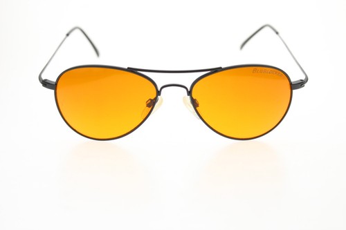 Vintage BluBlocker Original Aviator Negro Mate con Lente Ámbar Modelo 2738