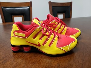 Nike Shox NZ Premium ID Yellow Red Size 