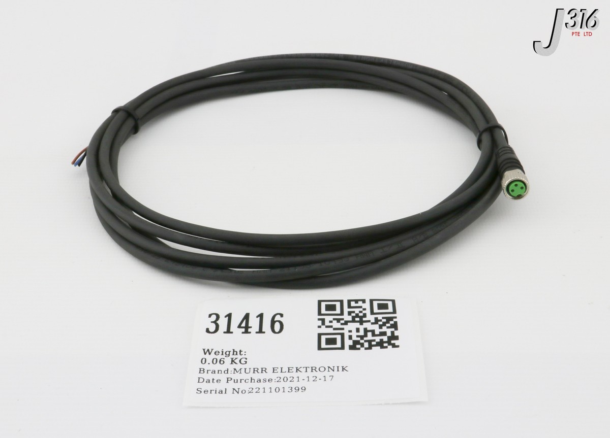 カン 31416 MURR ELEKTRONIK CONNETOR CABLE, PUR 3X0,25, 270CM (NEW) 7000