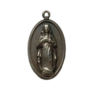 Vintage Signed Creed Sterling Silver ''Lady of MT. Carmel Pray For Us'' Medal