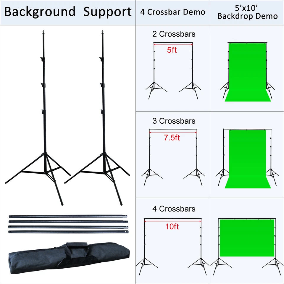 10 x 20 Chromakey Green Screen Backdrop Background Stand for Studio Light Kit - Image 4 of 4