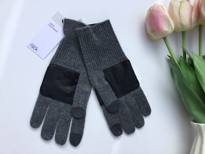 Nordstrom Rack 100% CASHMERE gloves color Grey Combo one size new Christmas Gift