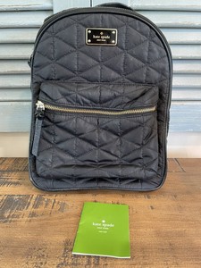 kate spade black small bradley wilson road quilted backpack