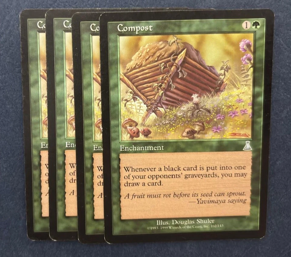 MTG 4X URZA'S DESTINY COMPOST NM MAGIC THE GATHERING GREEN UNCOMMON ENCHANTMENT - Image 2 of 4