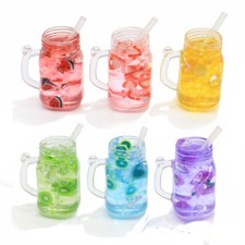 6PC Dollhouse Miniature 1/6 Scale Drinks Set Cup Fruit Lemon Juices Party Show