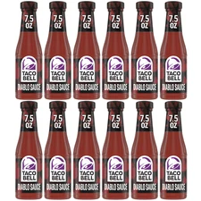 Taco Bell Diablo Sauce 12 Pack 7.5oz Glass Bottles Mexican Food Condiments Spicy
