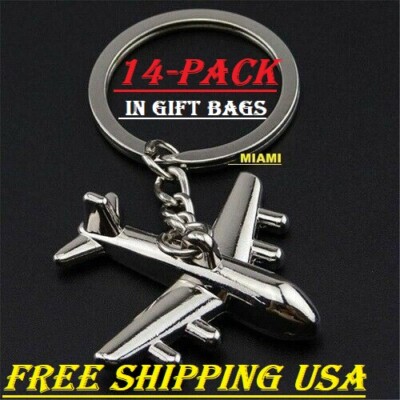 14-PACK GORGEOUS BOEING 747 KEY CHAINS GIFT IN GIFT BAG.U.S.