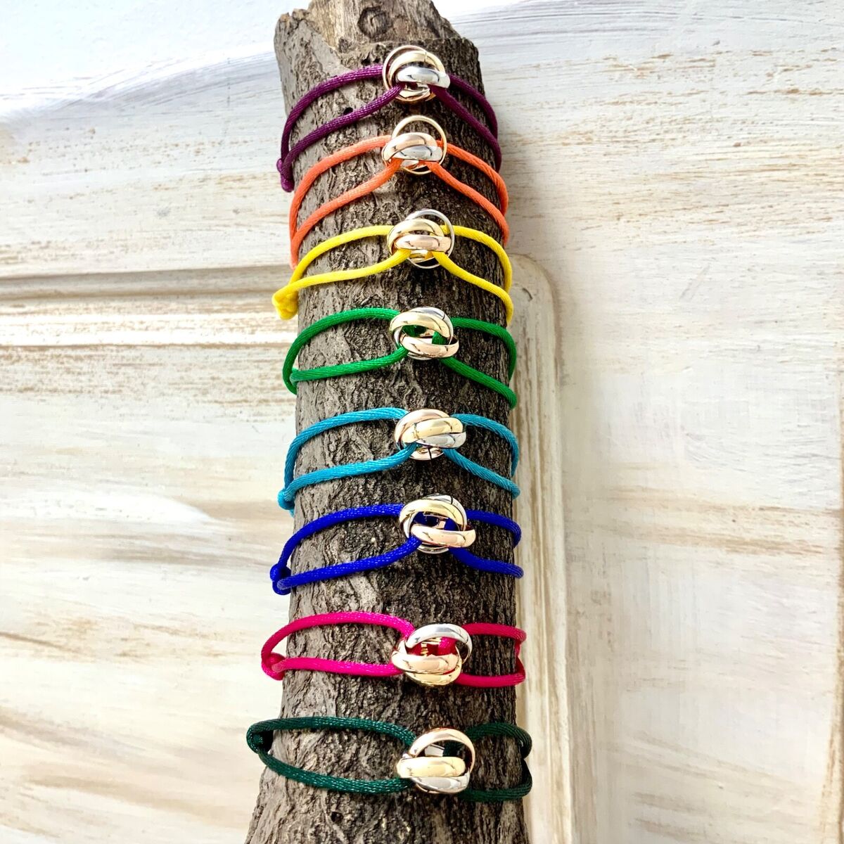 New trendy color string trinity bracelet stackable must have items point  fashion