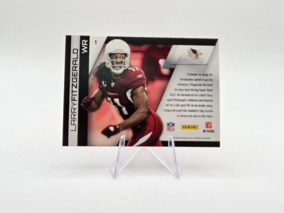 Larry Fitzgerald 2010 Panini Gridiron Gear Game Breakers #1 Cardinals - Image 2 of 2