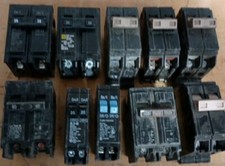 10 2 Pole Circuit Breakers Siemens Square D Cutler-Hammer Lot of 10