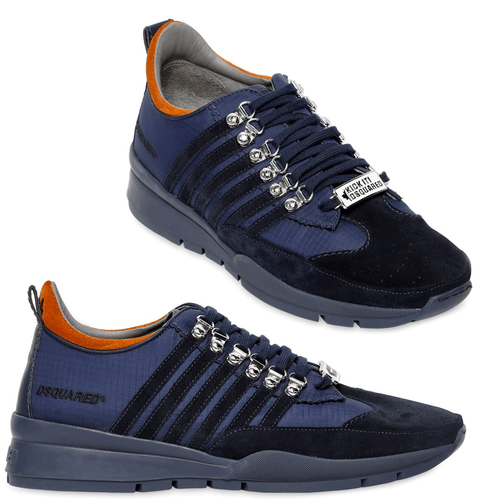 DSQUARED2 SNEAKERS STRIPED NYLON & SUEDE KICK IT Active Shoes 40 - 7 US  Trainer - Picture 1 of 11