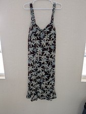 Vintage R&K Originals Padded Tropical Palm Maxi Dress Size 12