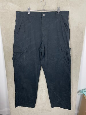 Men's Wrangler Cargo Utility Khaki Trousers Black Size W36 L31 Straight Regular