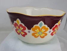 Pioneer Woman Flea Market Scalloped Nesting Serving Mixing Bowl 10" Floral
