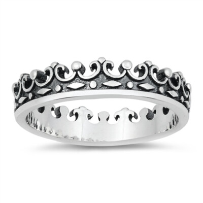Oxidized Butterfly Filigree Cross Ring - .925 Sterling Silver Band, Sizes 4-10, Vintage Style