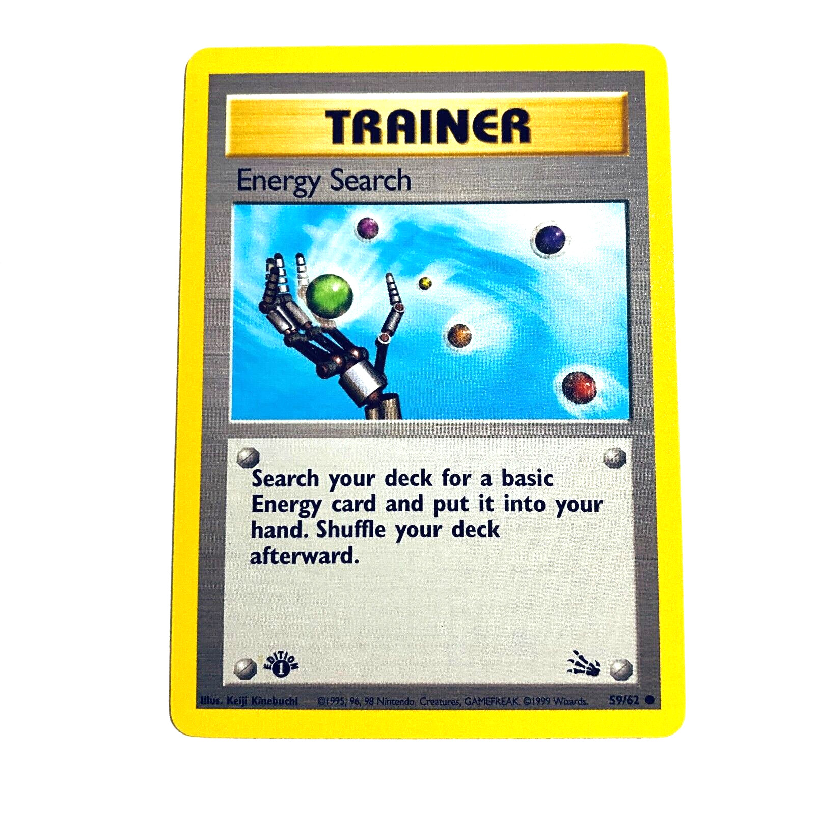 1999 WOTC 1st Edition Pokémon Card Energy Search 59/62 Fossil NM