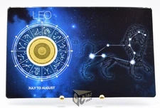 Leo Zodiac Sign Coin Card 1/1000 Oz 999 Gold Coin 3000 Francs Chad