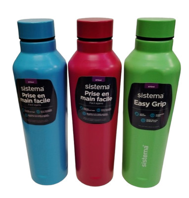 NEUES MODELL Sistema Easy Grip Edelstahl auslaufsicher grün Trinkflasche 870ml