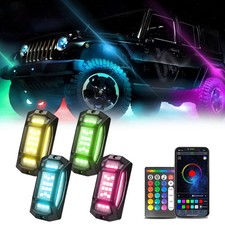 4x RGB LED Rock Light Unterbodenbeleuchtung App Musik Auto LKW Offroad IP68 Neon