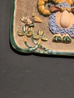 Whimsical Pottery 3D Ram and Birds Hanging Wall Plaque, Glazed Horns  Stamped — photo 3