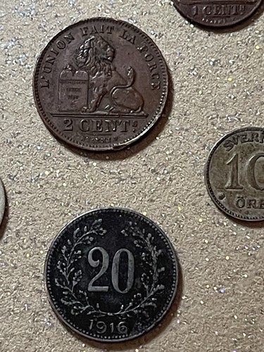 LOTTO 7 MONETE INIZIO 1900 CON ARGENTO SVEZIA GRAN BRETAGNA BELGIO AUSTRIA - Picture 14 of 14