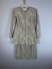 Vintage Montage by Mon Cheri Beaded Jacket and Skirt Set in Champagne 8