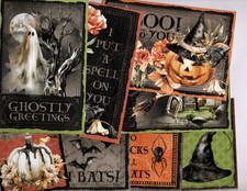 Graphic45 GHOSTLY GREETINGS 8PK HANDMADE EPHEMERA POCKET CARDS TWO-Sided