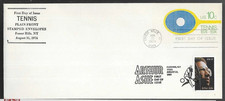ARTHUR ASHE BLACK TENNIS LEGEND 2005 DUAL CANCEL 1974 TENNIS CACHET #10 FDC UNAD
