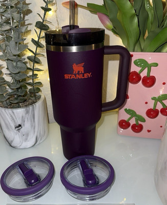 Stanley Tumbler 1,18 L lila mit Griff & Strohhalm, Drehverschluss, 5-tlg