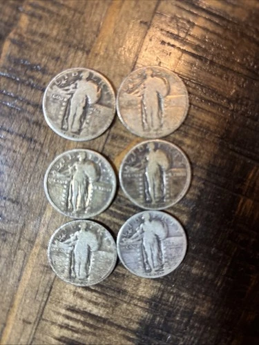 Standing  Liberty Quarters - Lot Of Six. 90% Silver 1920 To 1930