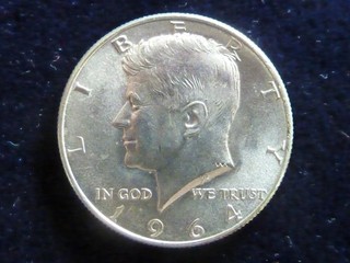 1/2 Dollar 1964 USA Kennedy 900er Silber ! vz /unc !!!