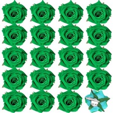 24 Pcs Flower Hair Clips Rose Brooch Floral Hairpins 2.8" Flowers Hair Green