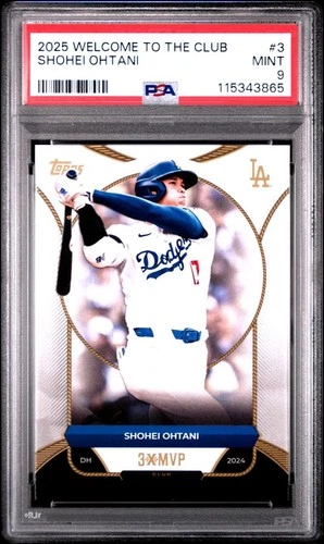 2025 TOPPS WELCOME TO THE CLUB "3X MVP" SHOHEI OHTANI #3 PSA 9