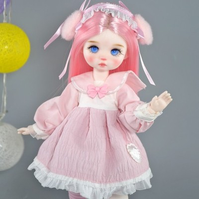 Moda BJD Muñeca 1/6 Muñecas SD De La Niña Con Ojos Azules Maquillaje De La Cara