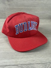 Bud Light SnapBack Vintage Hat Cap Budweiser Beer Made In USA Red