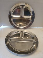Paire de 2 assiettes divisées Coleman camping 12 pouces - acier inoxydable, camping brillant camp camp