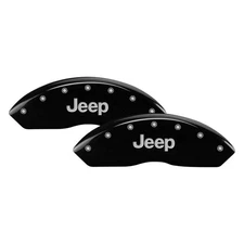 For Jeep Wrangler 03-06 Caliper Covers Gloss Black Caliper Covers w Jeep / Grill