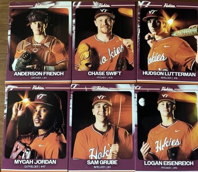 2026 Virginia Tech Hokies Baseball Set 3 SGA ACC LOGAN EISENREICH