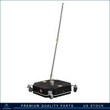 16" Pressure Washer Surface Cleaner with 4 Wheels W/ 2 Extension Wands Black