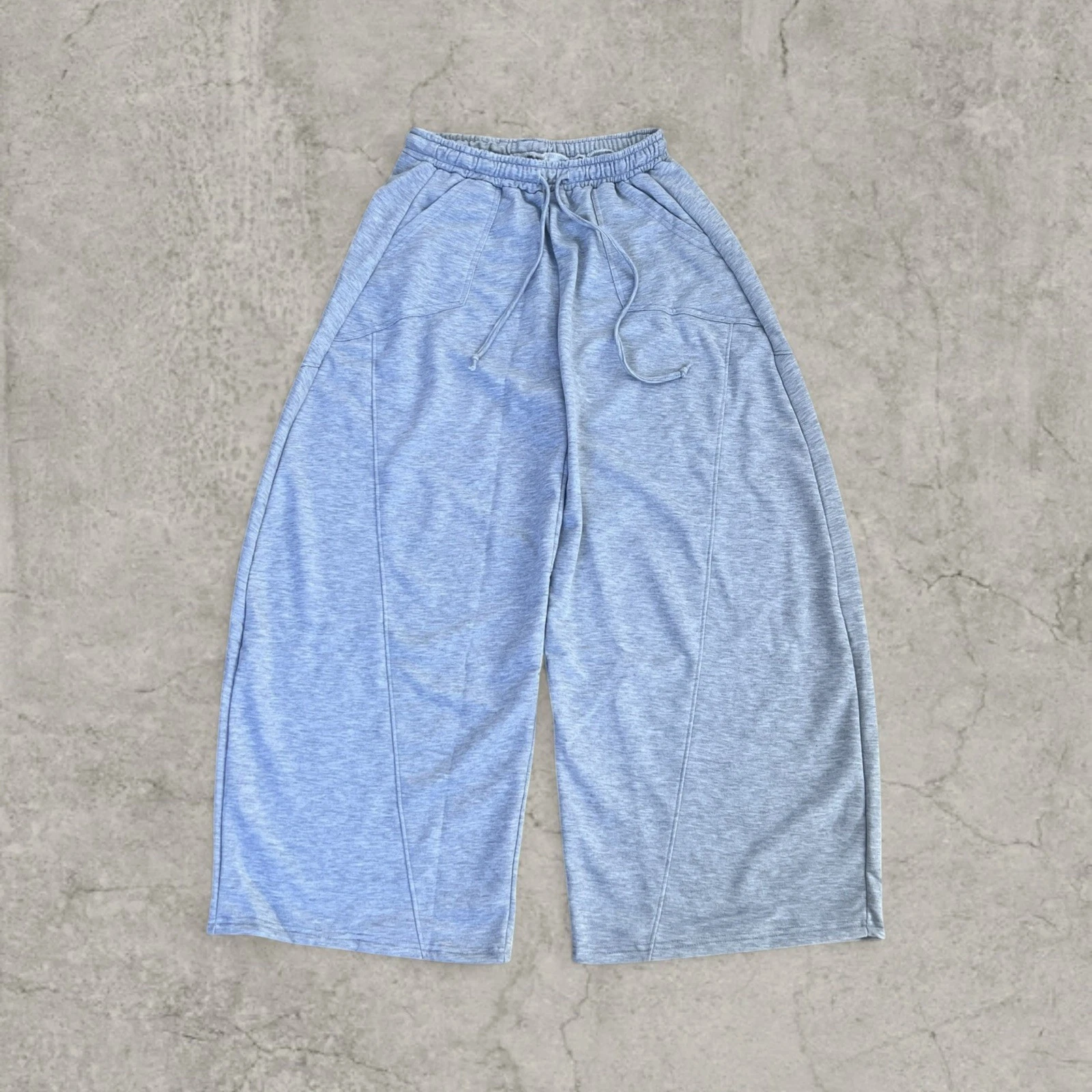Incredible Super Baggy wide leg Korean joggers in grey. Size L