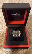 Tissot Vermatic 80 Silicium Automatic Black Dial Leather Men's Watch w/ Box
