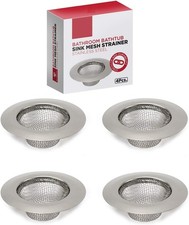 4pcs Bathroom Bathtub Sink Mesh Strainer Stainless Steel Pack of 4