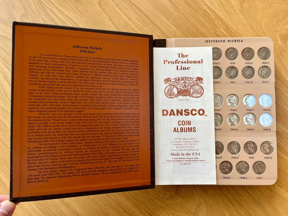 1938-2005 Jefferson Nickels BU + Proofs Dansco Album Complete Set - Image 2 of 4