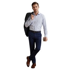 Perry Ellis Portfolio Travel Luxe Tech Shirt Blue PET001PPS828 16 32/33 NEW