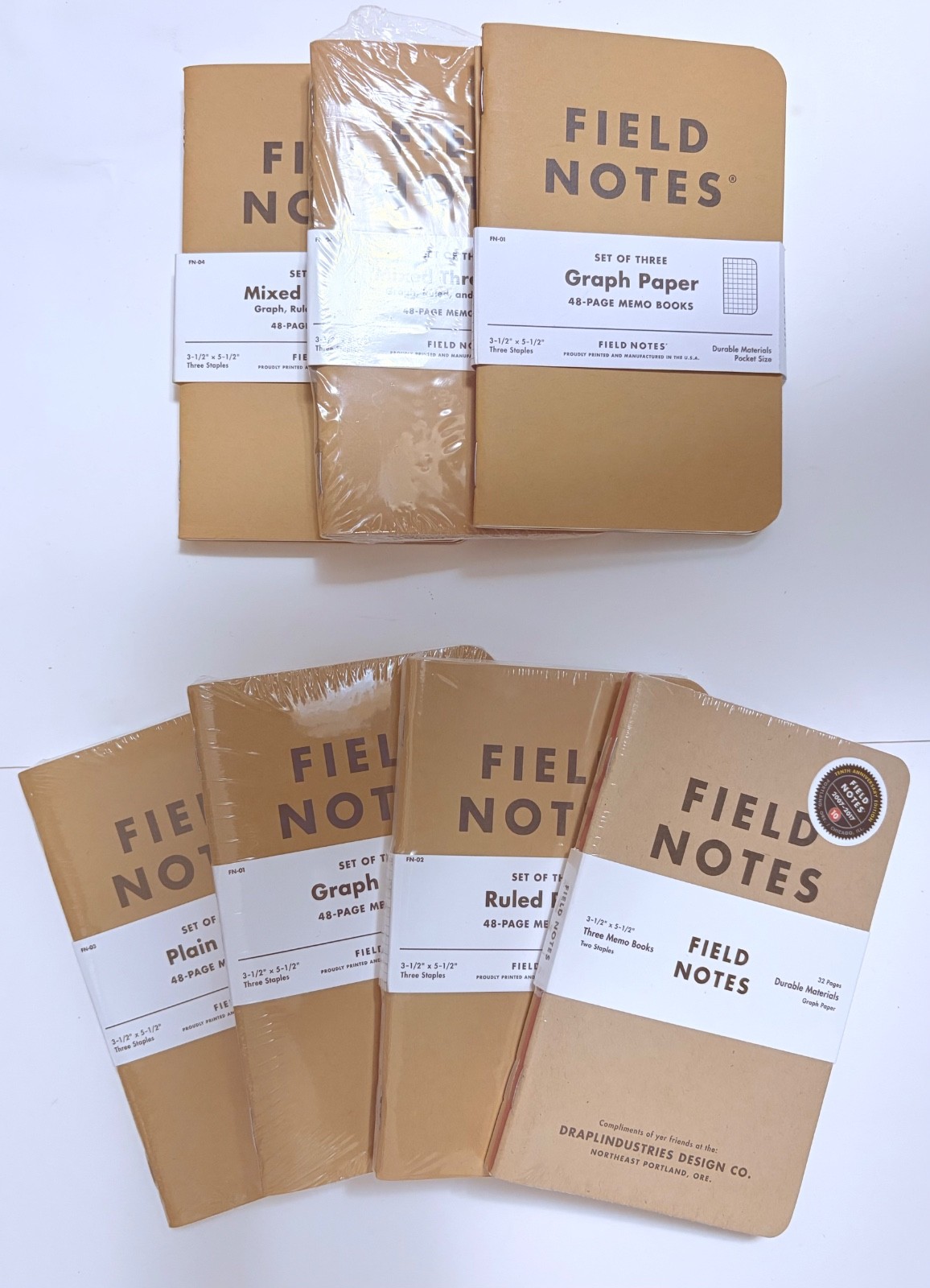 Field Notes - plain / graph / ruled / 10yr anniversary notebook