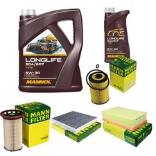 MANN Inspektionspaket 6L MANNOL Longlife 504/507 5W-30 für VW Passat Variant