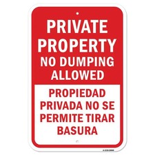 SignMission A-1218-24846 12 x 18 in. Aluminum Sign - Private Property No Dump...